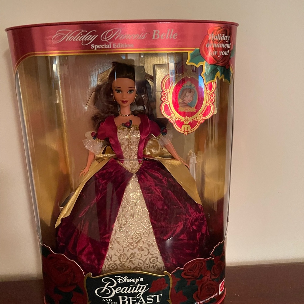 Barbie Holiday Princess Belle Doll - Red and Gold
